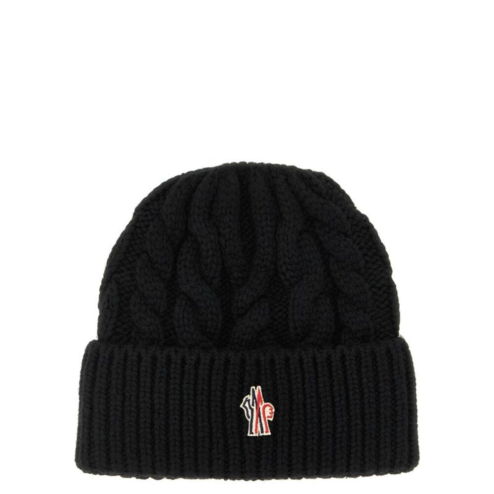 Moncler Grenoble Black Virgin Wool Women's Beanie
